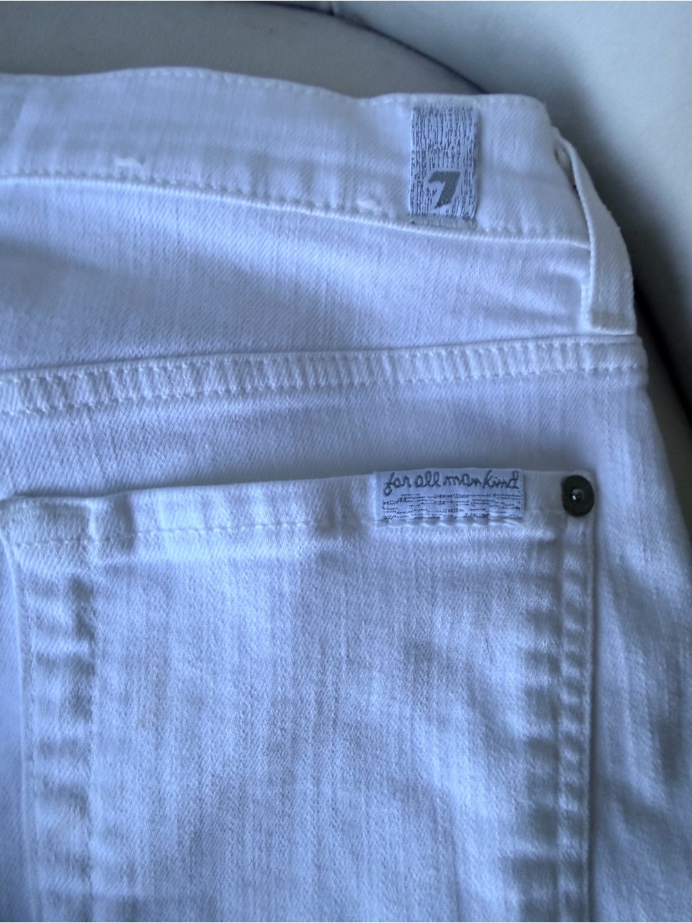 7 For All Mankind White Floral Embroidered Skinny Jeans Women Size 26 - Picture 4 of 8